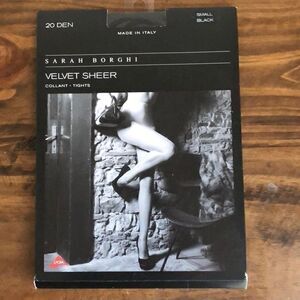 NWT Sarah Borghi Black Pantyhose, Made in Italy -S